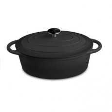 Oval casserole satin black 29cm